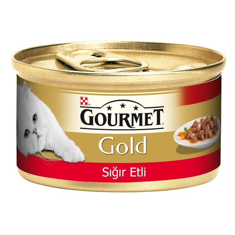 Gourmet Gold Parça Sığır Etli Kedi Konservesi 85gr