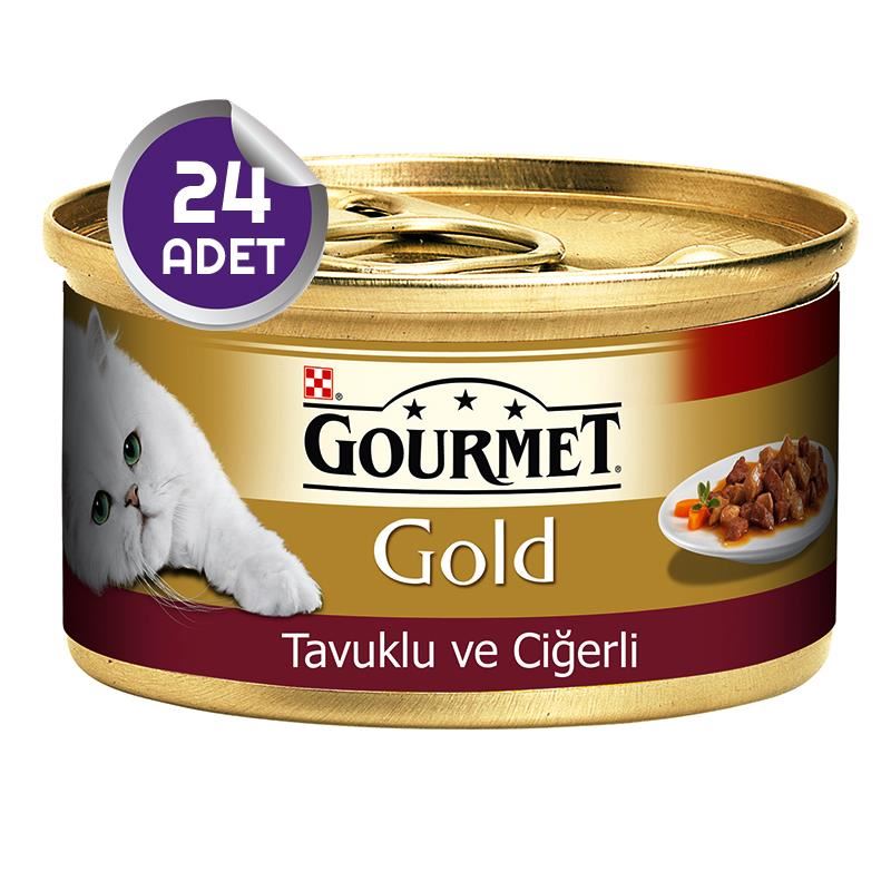 Gourmet Gold Tavuklu Ciğerli Kedi Konservesi 24x85gr