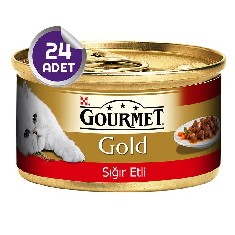 Gourmet Gold Parça Sığır Etli Kedi Konservesi 24x85gr
