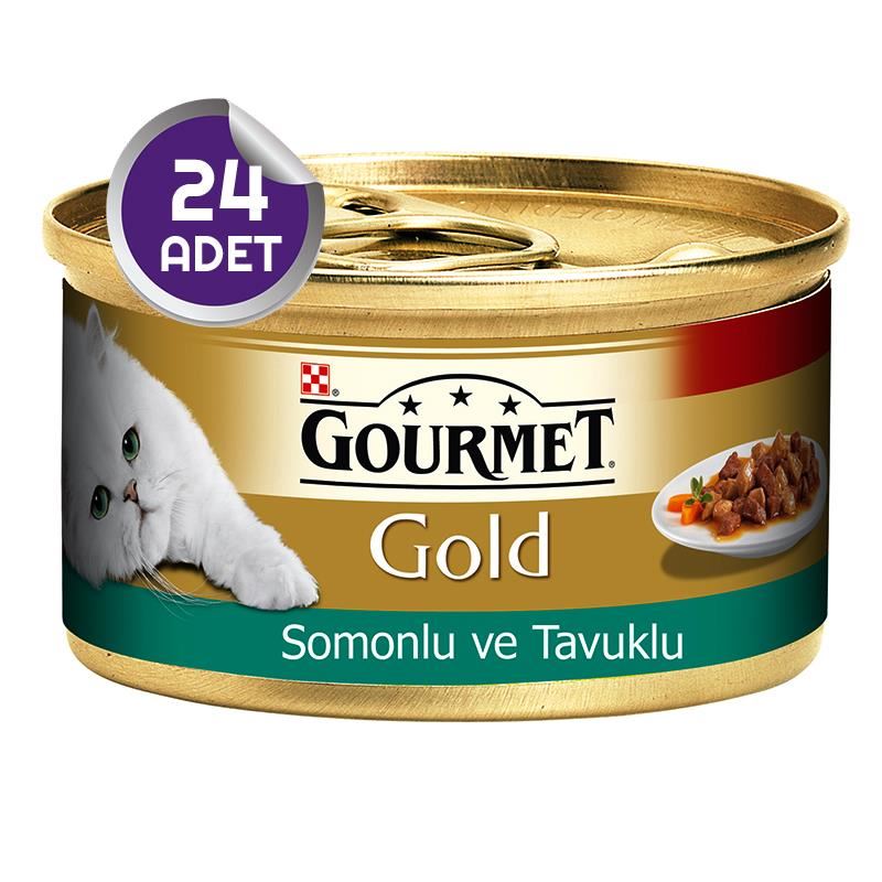 Gourmet Gold Somon ve Tavuklu Kedi Konservesi 24x85gr