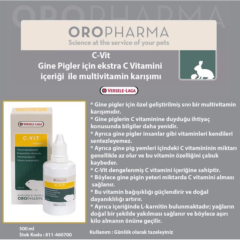 Versele Laga Oropharma Gine Pig C Vitamin Katkısı 50 Ml
