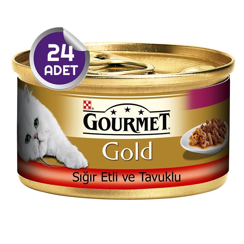 Gourmet Gold Sığır Etli Tavuklu Kedi Konservesi 24x85gr