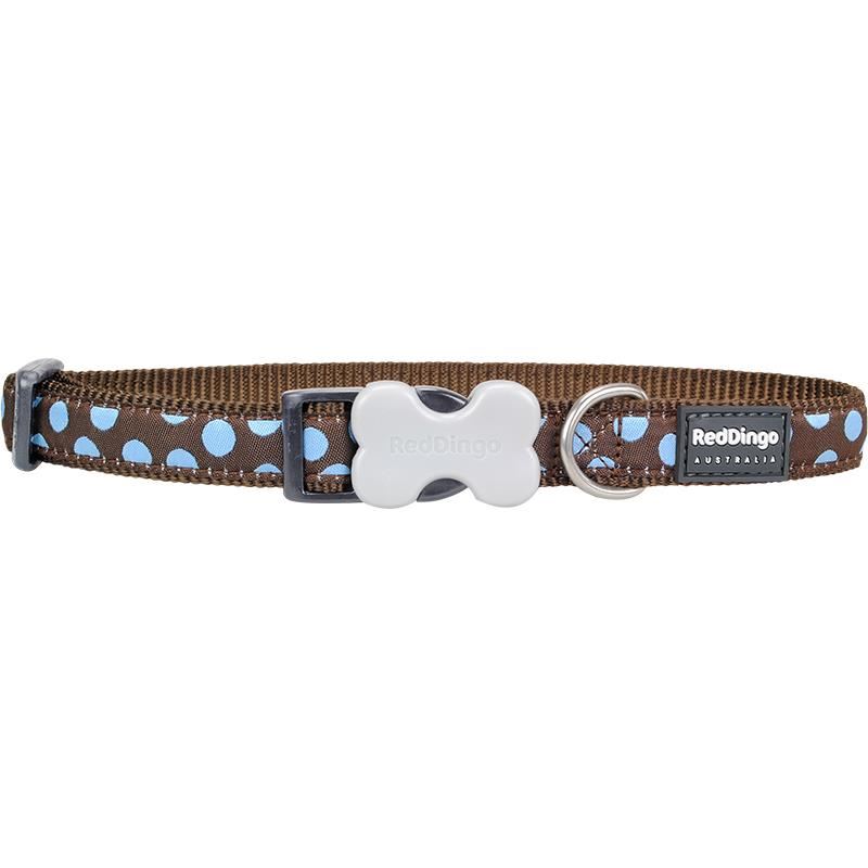 Reddingo Kahverengi Üzerine Mavi Benekli Köpek Boyun Tasması 12 Mm
