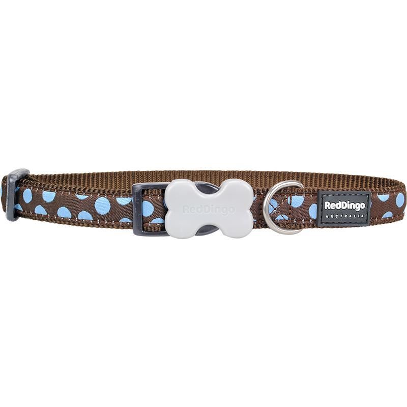 Reddingo Kahverengi Üzerine Mavi Benekli Köpek Boyun Tasması 20 Mm