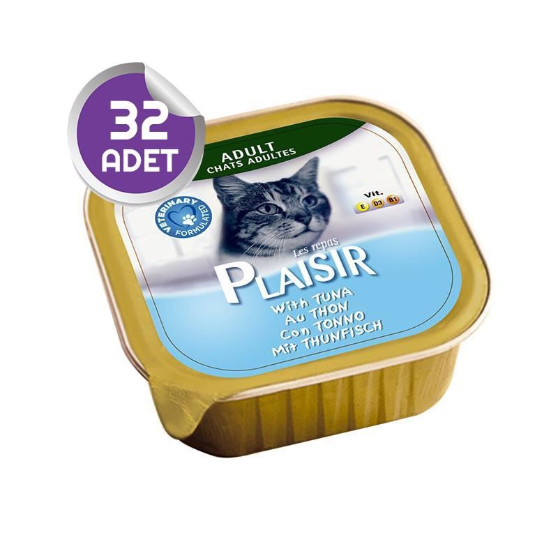 Plaisir Pate Tuna Balıklı Kedi Konservesi 32 ADET