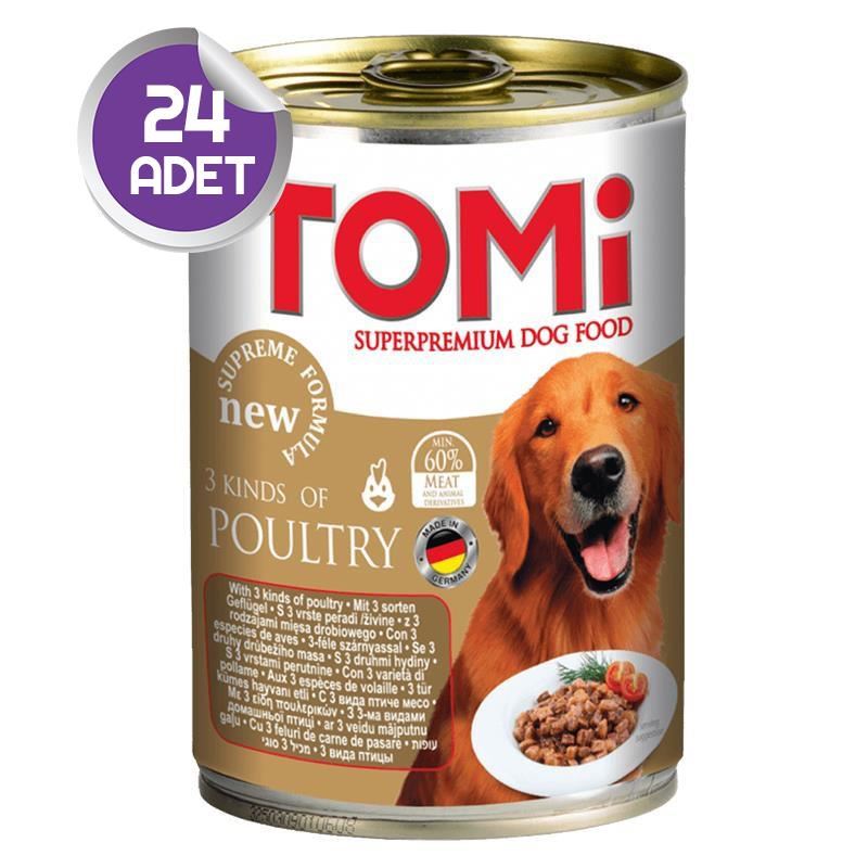 Tomi 3 Çesit Kümes Hayvanlı Köpek Konservesi 400 Gr 24 ADET