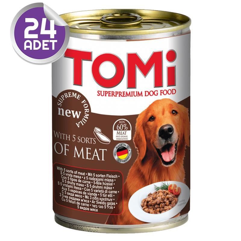 Tomi 5 Çesit Kırmızı Etli Köpek Konservesi 400 Gr 24 ADET