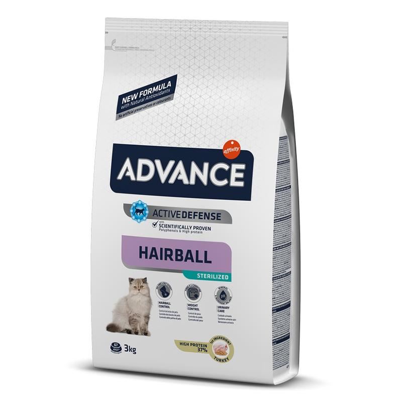 Advance Sterilized Hindili Kısırlaştırılmış Hairball Kedi Maması 3kg