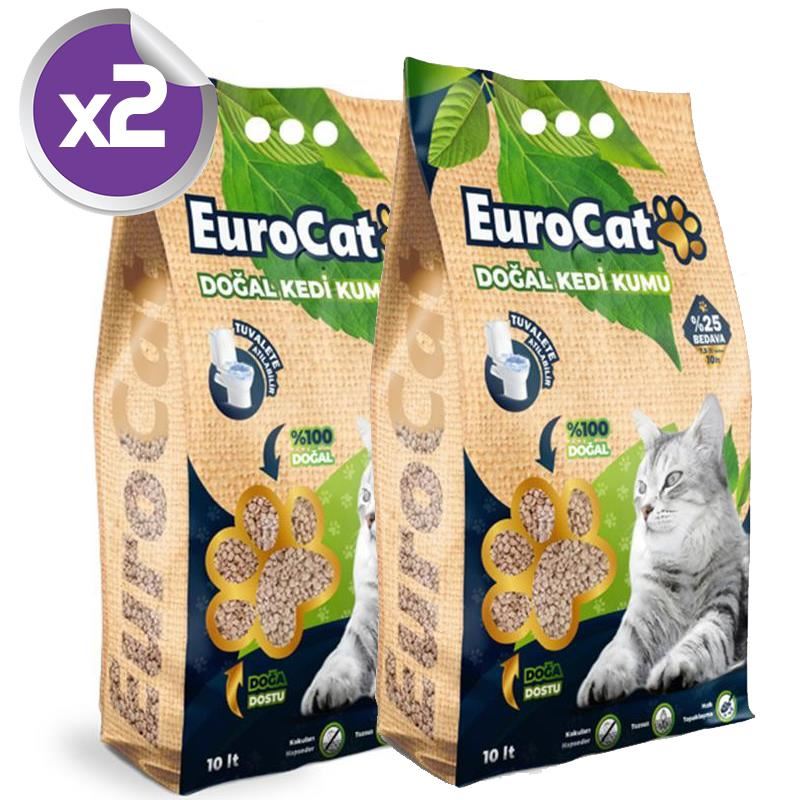 Eurocat Hızlı Topaklaşan Doğal Kedi Kumu 2x10lt