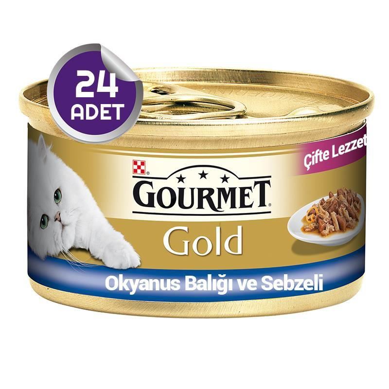 Gourmet Gold Çifte Lezzet Okyanus Balıklı ve Sebzeli Kedi Konservesi 24x85gr