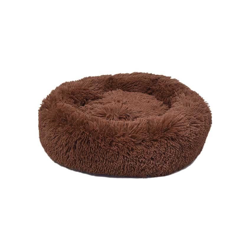 Dubex Ponchik Peluş Kedi Köpek Yatağı Tarçın XL