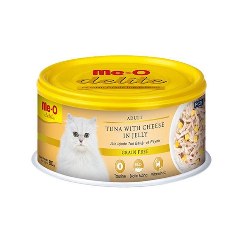 Meo Delite Ton Balıklı ve Peynirli Tahılsız Kedi Konservesi 80gr