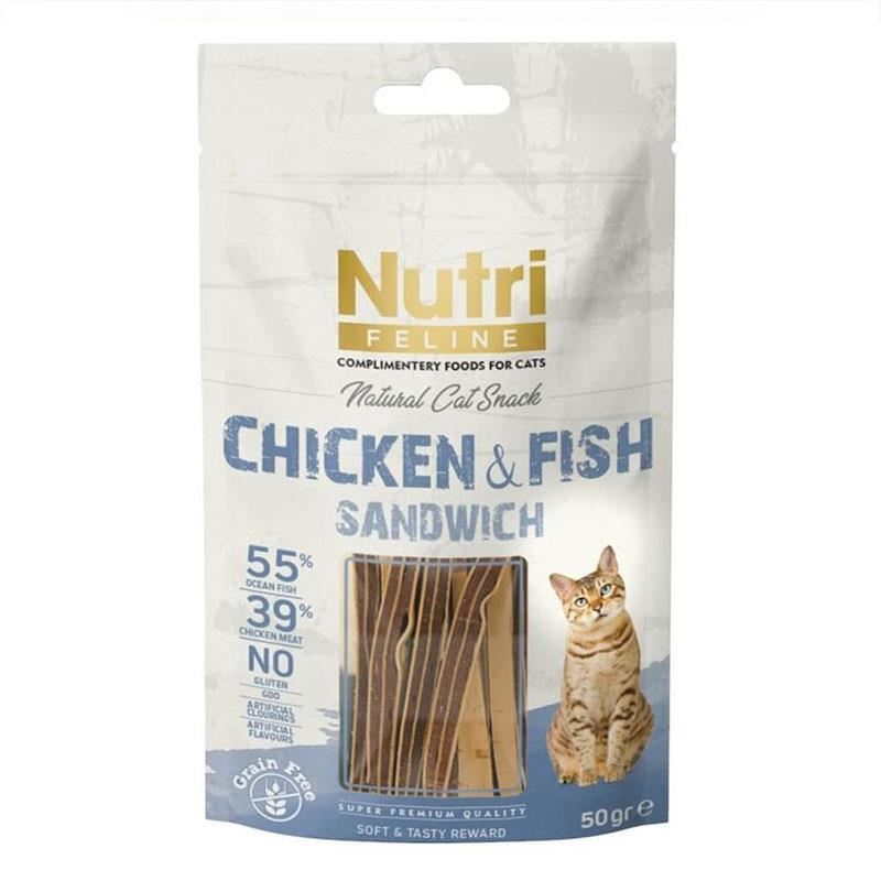 Nutri Feline Chicken&Fish Sandwich Kedi Ödülü 50 Gr