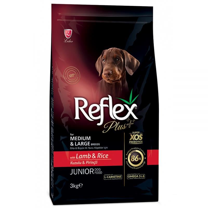 Reflex Plus Orta Büyük Irk Kuzulu Yavru Köpek Maması 3kg
