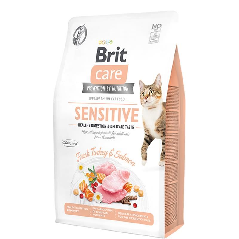 Brit Care Sensitive Hypo-Allergenic Somonlu Ve Hindili Tahılsız Yetişkin Kedi Maması 2kg