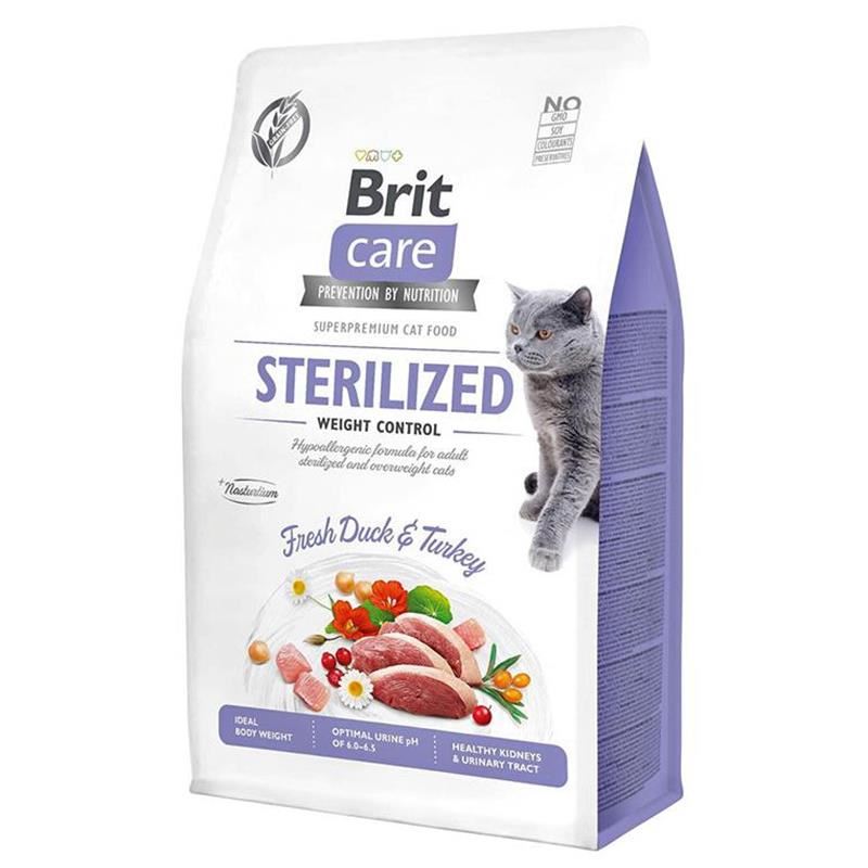 Brit Care Hypo-Allergenic Ördekli Hindili Tahılsız Kısır Kedi Maması 2kg