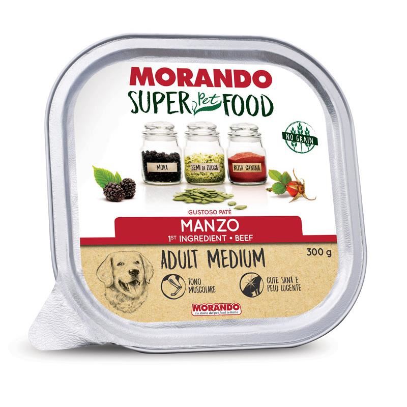 Morando Super Food Medium Tahılsız Biftekli Ezme  Köpek Konservesi 300 Gr