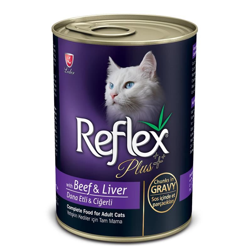 Reflex Plus Soslu Biftek Ve Ciğerli Kedi Konservesi 400 Gr