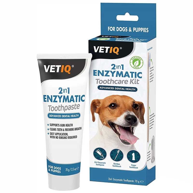 VETIQ Enzymatic Köpek Diş Macunu ve Diş Fırçası Seti 70gr