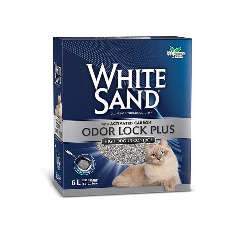 White Sand Odor Lock Karbonlu Kedi Kumu 6Lt