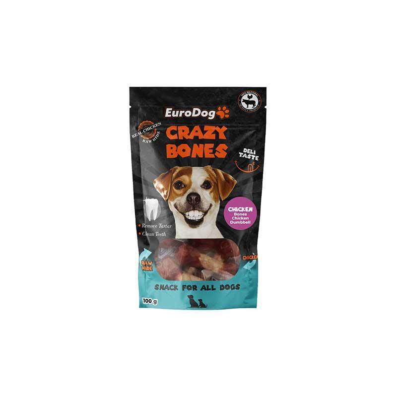 Eurodog Crazy Bones Tavuklu Dumbbell Köpek Ödüü 100 gr