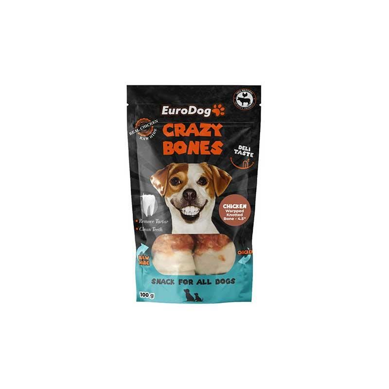 Eurodog Crazy Bones Tavuk Sargılı Düğüm 2'li Köpek Ödülü 100 gr