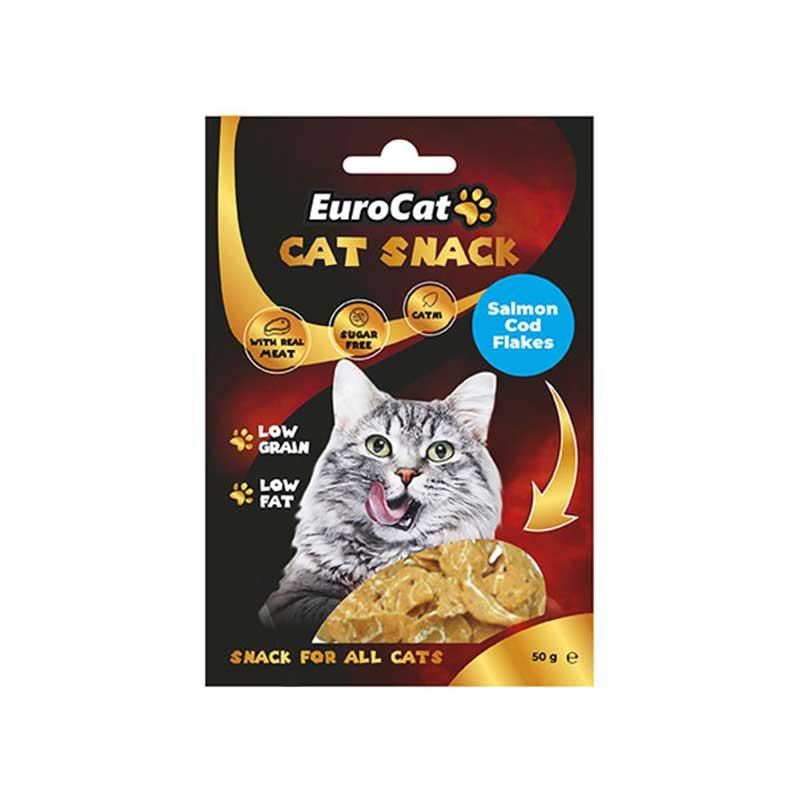 EuroCat Düşük Tahıllı Somonlu Morina Balıklı ve Catnipli Kedi Ödülü 50gr