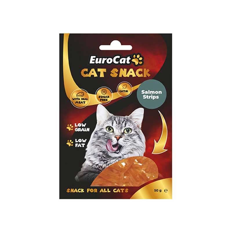 EuroCat Düşük Tahıllı Somonlu ve Catnipli Şerit Kedi Ödülü 50gr