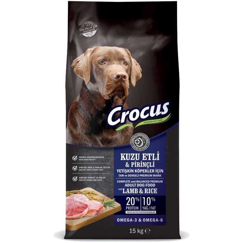 Crocus Kuzu Etli Pirinçli Yetişkin Köpek Maması 15kg