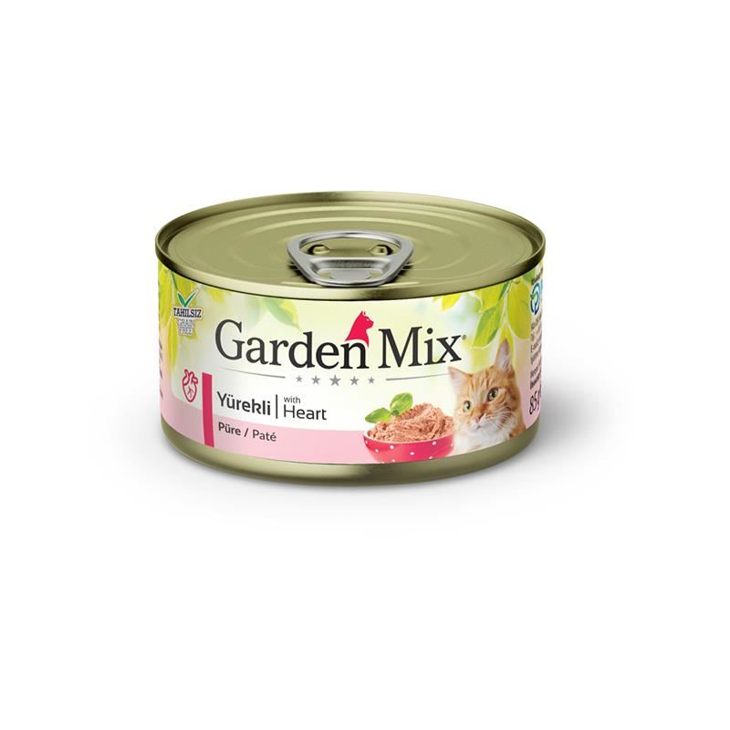 GardenMix Kıyılmış Yürekli Tahılsız Kedi Konservesi 85g