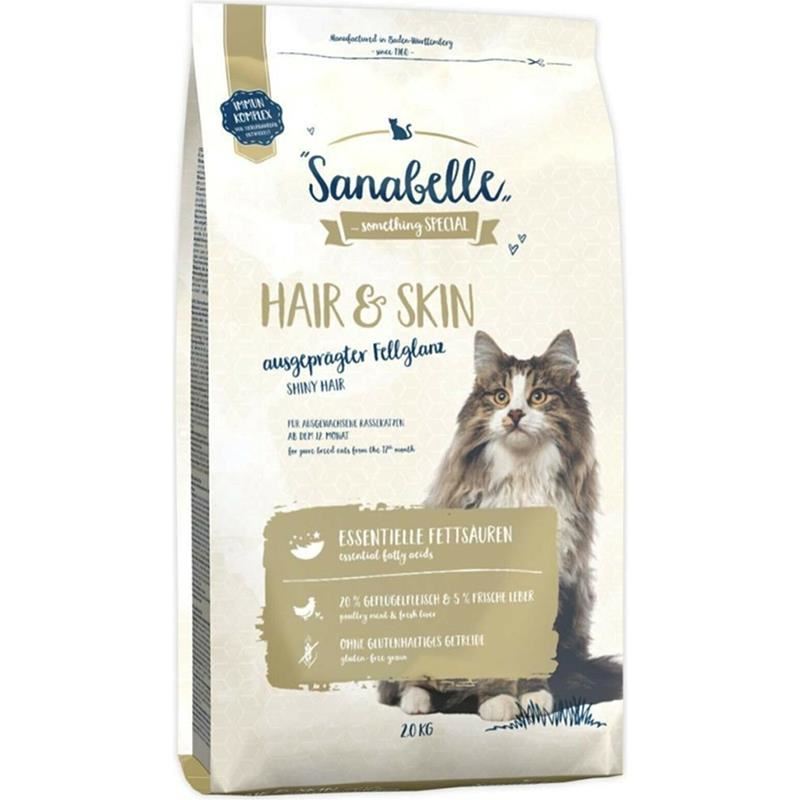 Sanabelle Hair&Skin Deri ve Tüy Sağlığı için Yetişkin Kedi Maması 10kg
