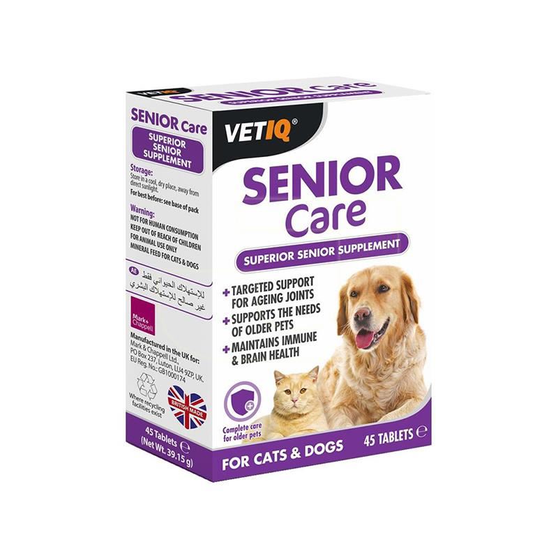 VETIQ Senior Care Yaşlı Kedi ve Köpek Besin Takviyesi 45 Adet