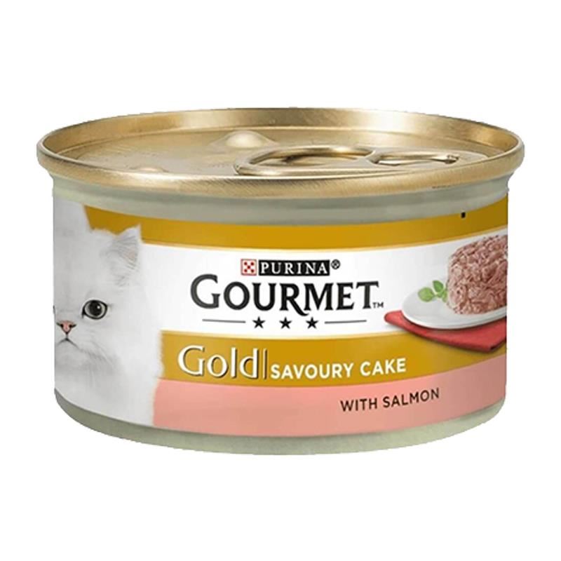 Gourmet Gold Savoury Parça Etli Somonlu Yetişkin Kedi Konservesi 85gr