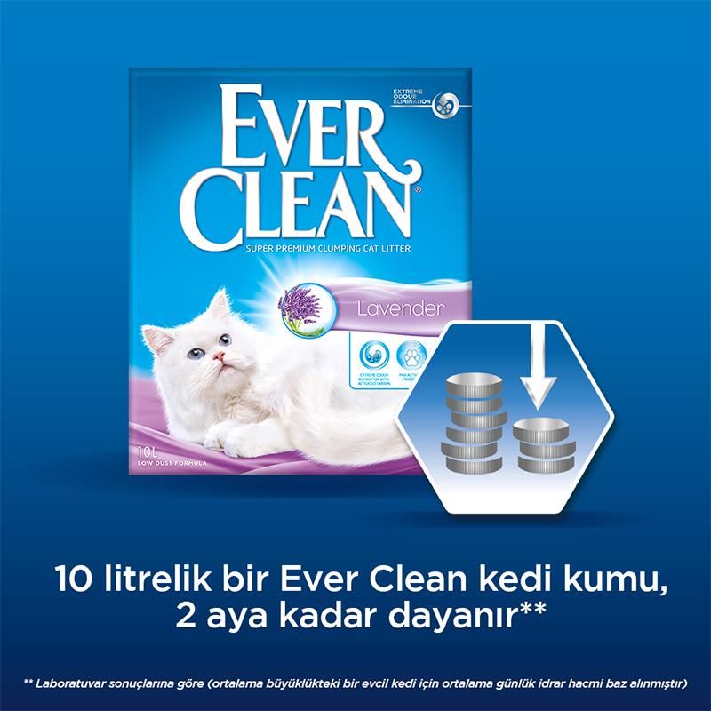 Ever Clean Lavender / Lavanta Kokulu Topaklaşan Kedi Kumu 10Lt