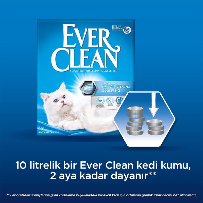 Ever Clean Extra Strong Unscented Ekstra Güçlü Kokusuz Kedi Kumu 2x10Lt