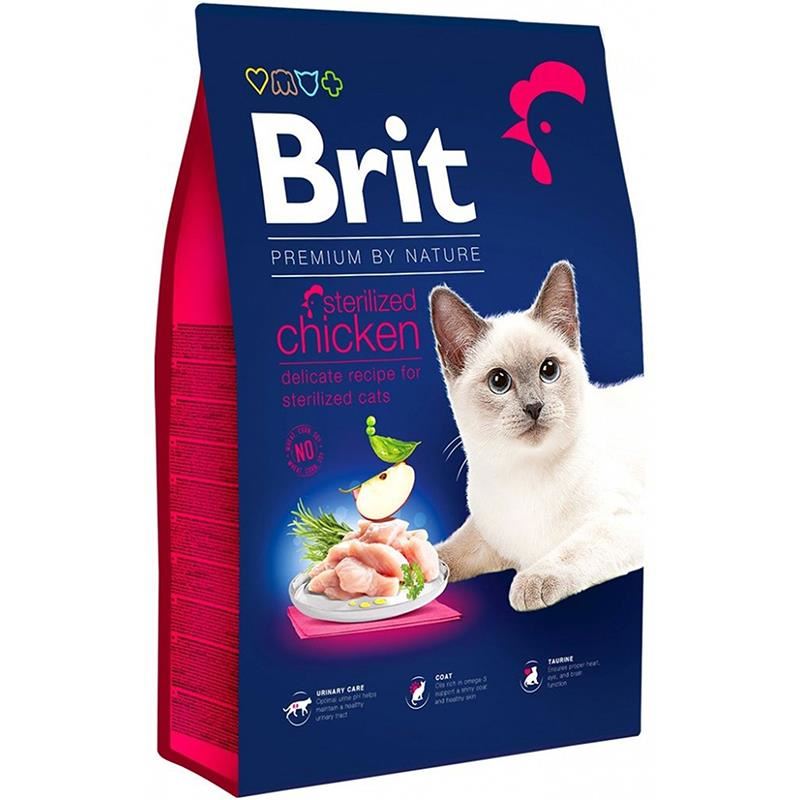 Brit Premium Nature Tavuklu ve Pirinçli Kısırlaştırılmış Kedi Maması 8kg