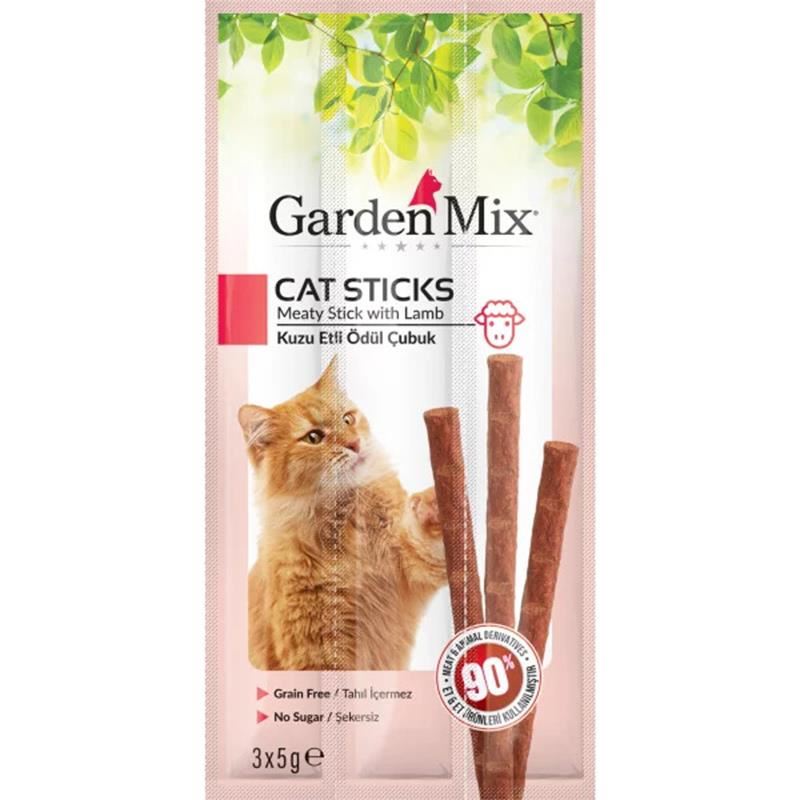 GardenMix Kuzu Etli Tahılsız Kedi Ödül Çubuğu 15gr(3'lü)
