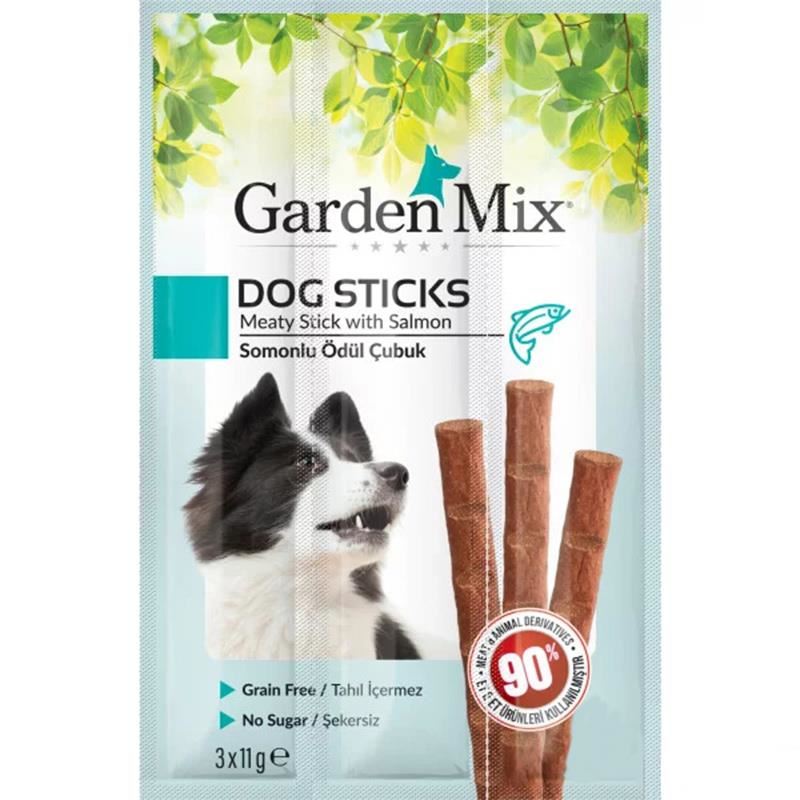 GardenMix Somonlu Tahılsız Köpek Ödül Çubuğu 33gr(3'lü)