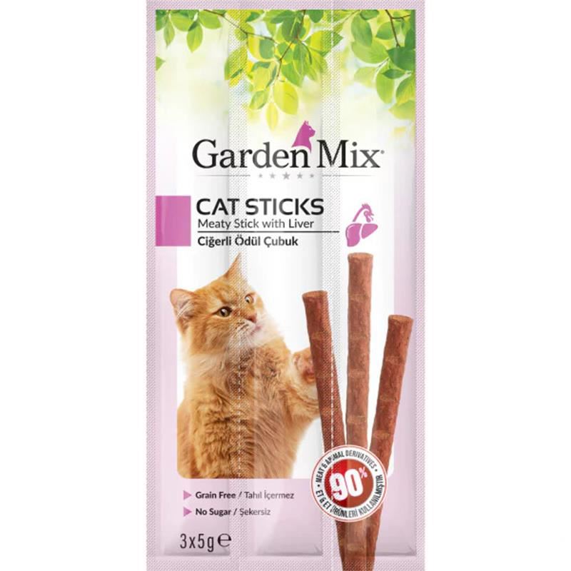 GardenMix Ciğerli Tahılsız Kedi Ödül Çubuğu 15gr(3'lü)