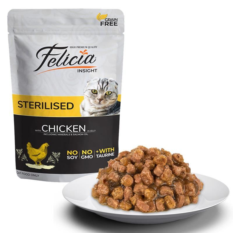 Felicia Tavuklu Tahılsız Kısırlaştırılmış Kedi Konservesi 85gr