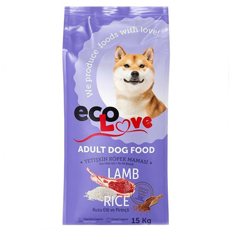 EcoLove Kuzu Etli Pirinçli Köpek Maması 15kg