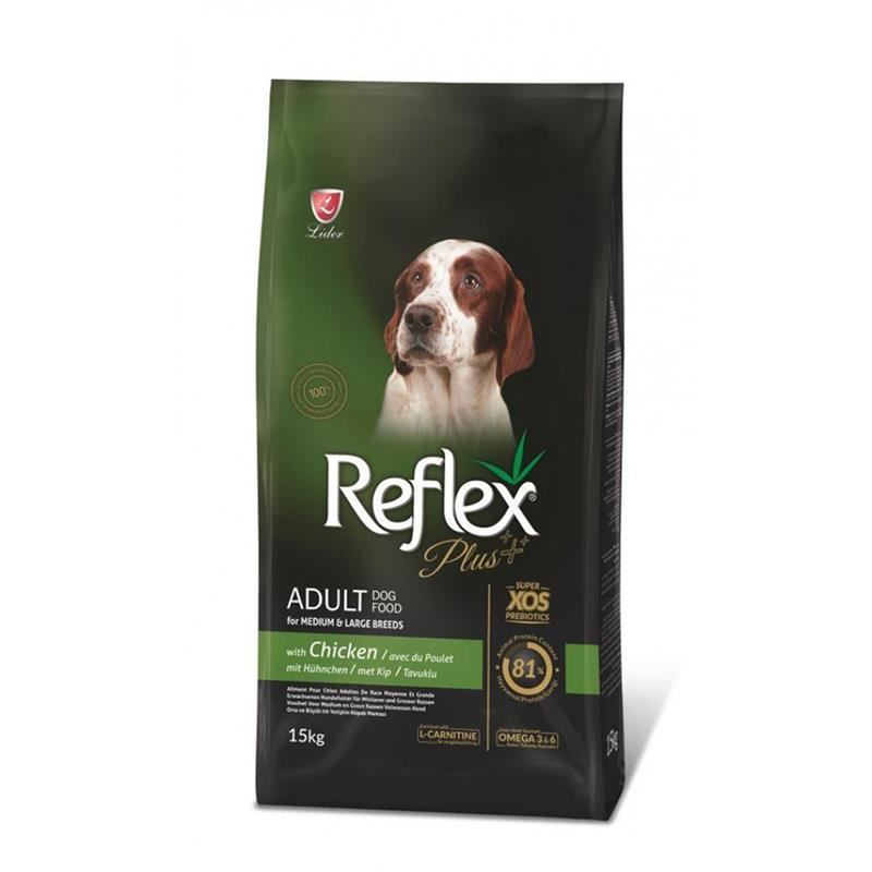 Reflex Plus Orta Büyük Irk Tavuklu Yetişkin Köpek Maması 15kg