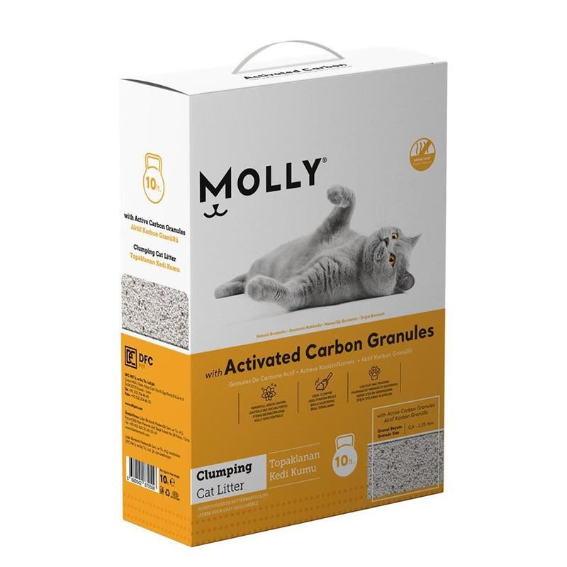 Molly Aktif Karbon Granüllü Topaklanan Kedi Kumu 10lt