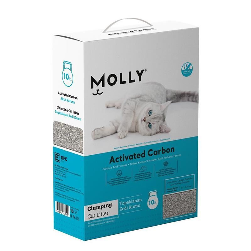 Molly Aktif Karbonlu Topaklanan Kedi Kumu 10lt