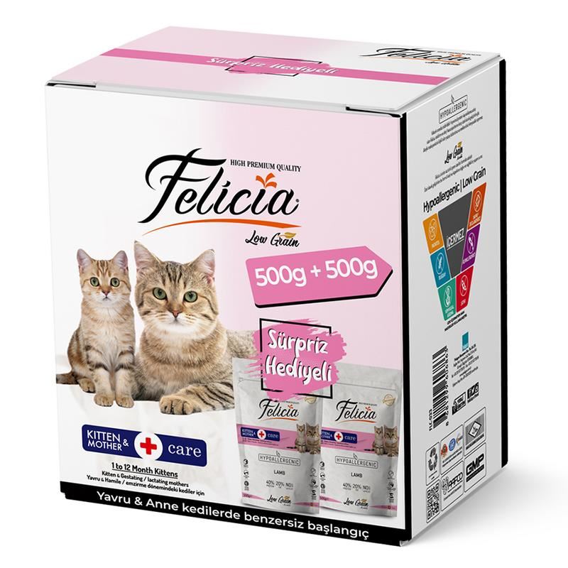 Felicia Yavru Kedi Başlangıç Seti ve Yavru Kedi Maması 500gr+500gr HEDİYELİ!