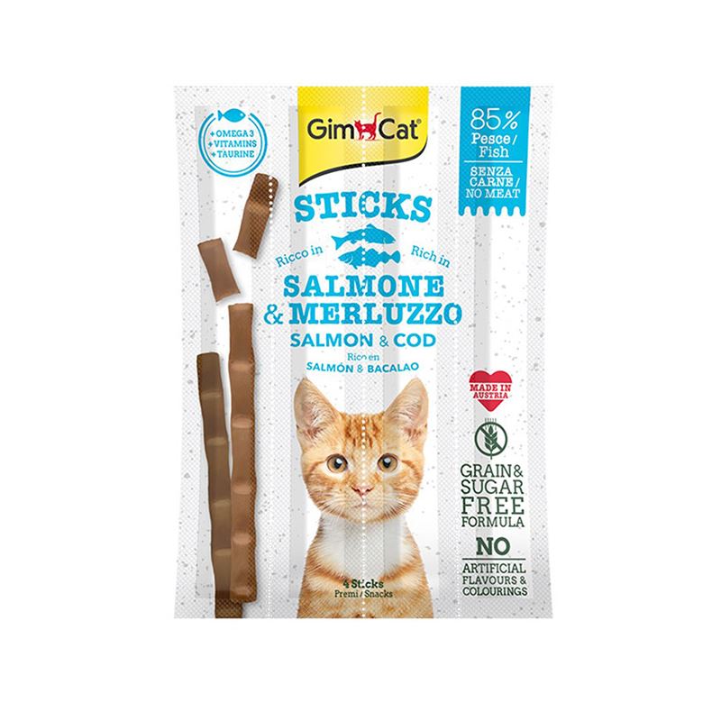 GimCat Sticks Morina Balıklı ve Somonlu Kedi Ödül Çubuğu 20gr