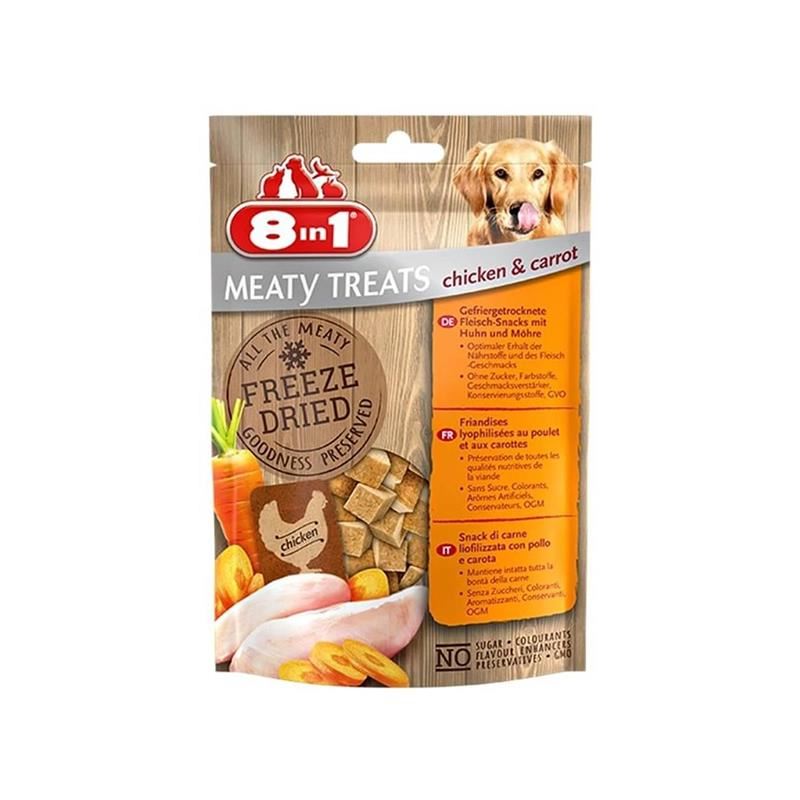 8in1 Freeze Dried Tavuklu Havuçlu Doğal Köpek Ödülğ 50gr