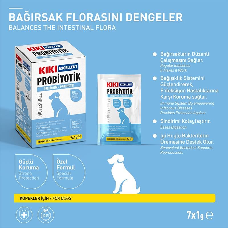 KIKI Excellent Köpek Probiyotik + Prebiyotik Saşe 1gr x7 ADET