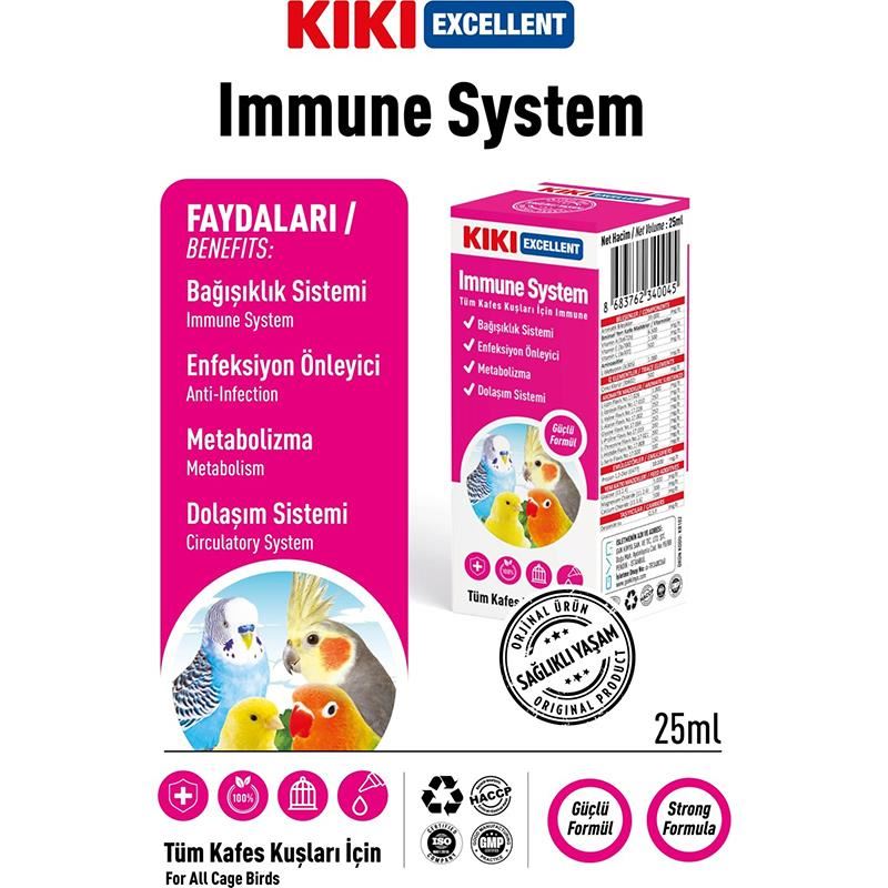 KIKI Excellent Immune System Kuş Bağışıklık Güçlendirici 25ml