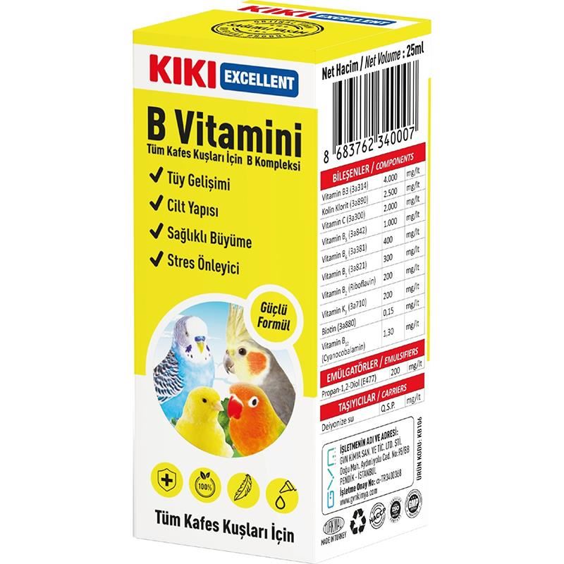 KIKI Excellent B Vitamini Kuşlar İçin 25ml